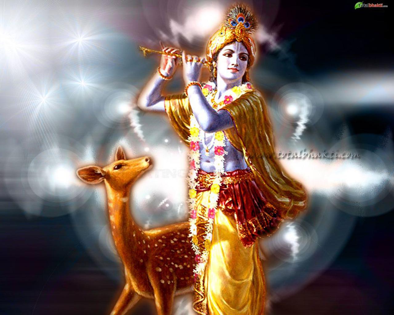 Lord Krishna Playing the Flute.