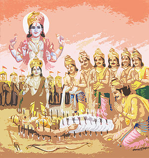 Bhishma at his death bed Kurukshetra war.image