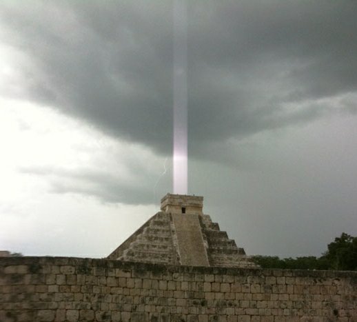Mayan Pyramid Shoots Light Beam up