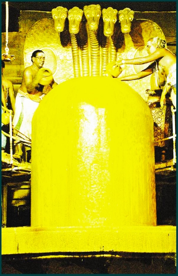 Sandalwood Paste Abhisheka. Image.