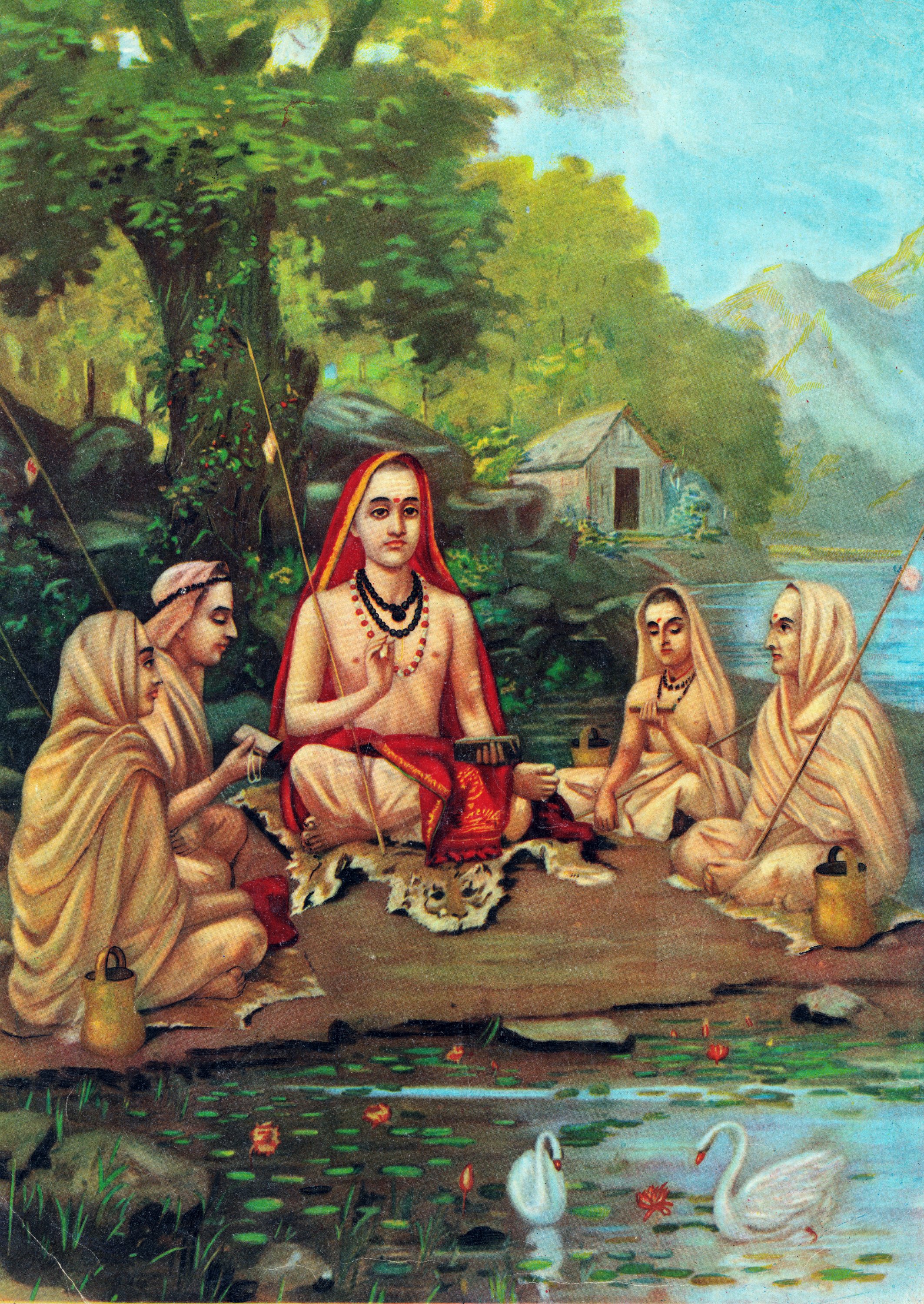 Adi Shankaracharya with Disciples.image
