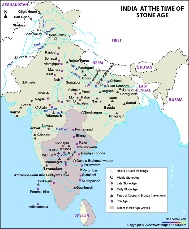 Map of Stone Age India.